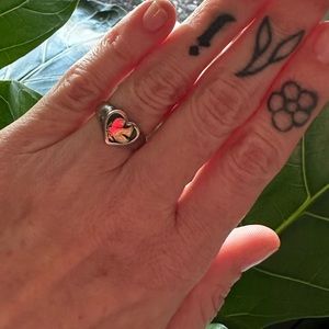 💖🕊️INCREDIBLY Rare Gold Dove in Heart Ring-James Avery-1991💖🕊️